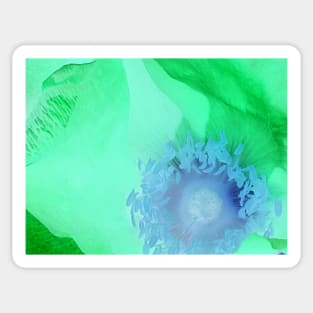 Green and Blue Rose Sticker